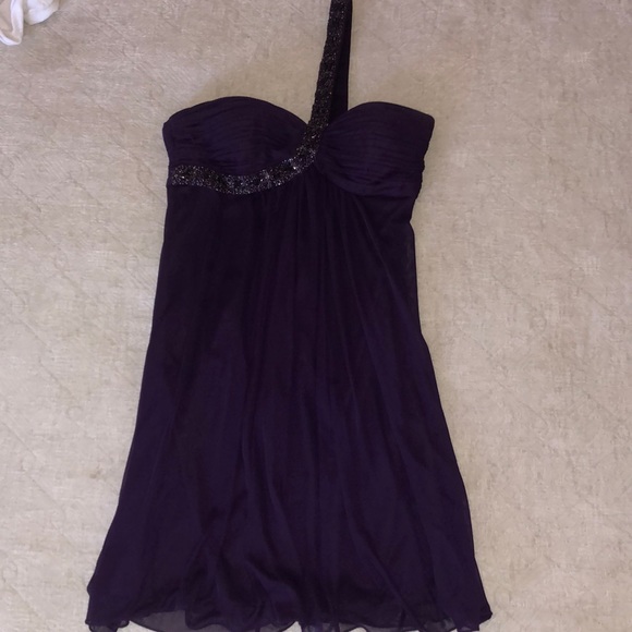 Plum One Shoulder Sequin Dress - Picture 1 of 2
